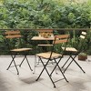 vidaXL Folding Bistro Chair Set of 4 Brown Solid Teak Wood One Size - 2 of 4