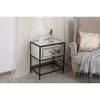 Elegant Lighting 21 inch mirrored one drawer end table in black - 4 of 4