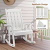 Karl Home | 28 in. Solid Wood Slat Back Outdoor Rocking Chair with Cushion - 4 of 4