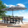 Costway 15.5 FT Extra-Large Patio Umbrella with LED Solar Lights & 12 Heavy-Duty Ribs Beige/Orange/Brown/Gray/Navy/Red - 2 of 4