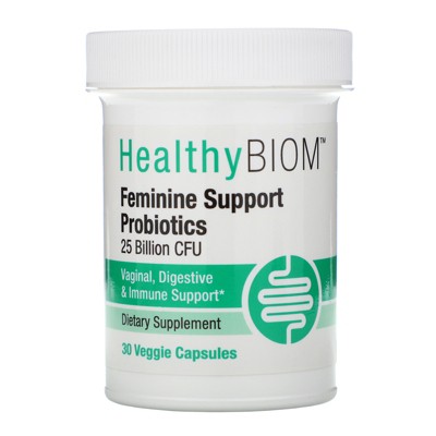 HealthyBiom Feminine Support Probiotics, 25 Billion CFU, 30 Veggie Capsules