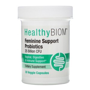HealthyBiom Feminine Support Probiotics, 25 Billion CFU, 30 Veggie Capsules - 1 of 3