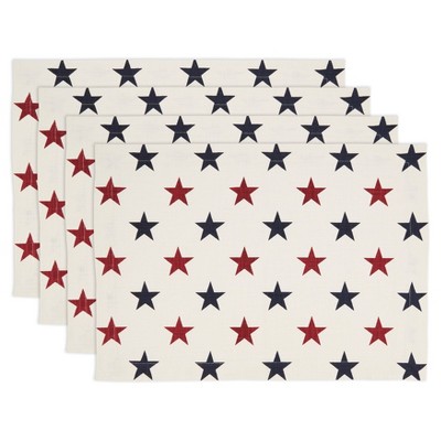 Americana Stars Off-White Cotton Placemats, Set of 4