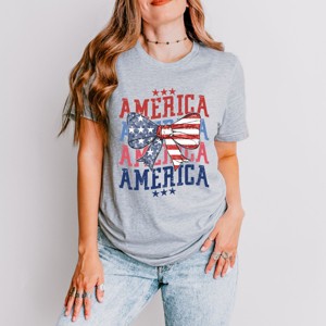 Simply Sage Market America Wave Stacked Coquette Short Sleeve Tee - 1 of 4