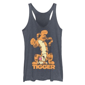 Women's Winnie the Pooh Handstand Tigger Racerback Tank Top - 1 of 4