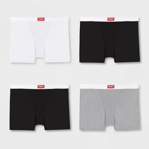 Hanes Boys Ultimate Woven Boxer Brief With ComfortSoft Waistband 4-Pack, M  