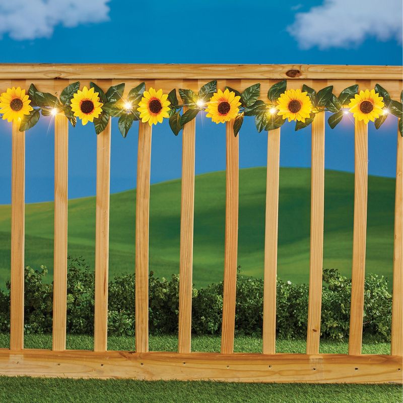 Collections Etc Solar Powered Sunflower String Lights - Set of 10 NO SIZE, 2 of 5