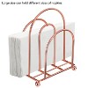 Modern Napkin Holder with 2 Slots, Freestanding Metal Tissue Dispenser for Kitchen Countertop, Dining, Hotel, Restaurant, Rose Gold - 3 of 3