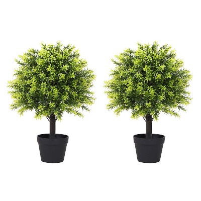 Rbied 24 in. H Green Composite Artificial Tree, Artificial Foliage/Topiary for Indoor and Outdoor ( 2-Piece )