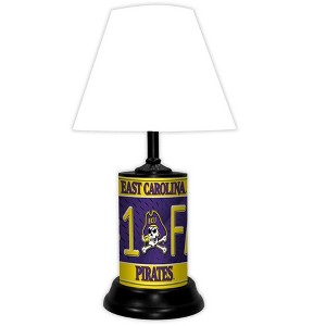 NCAA 18-inch Desk/Table Lamp with Shade, #1 Fan with Team Logo, ECU Pirates - 1 of 3
