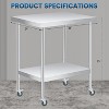 Stainless Steel Prep Table, with Backsplash, Commercial Heavy Duty Table with Adjustable Under Shelf for Outdoor Use,Restaurants,Hotels,Works - 3 of 4