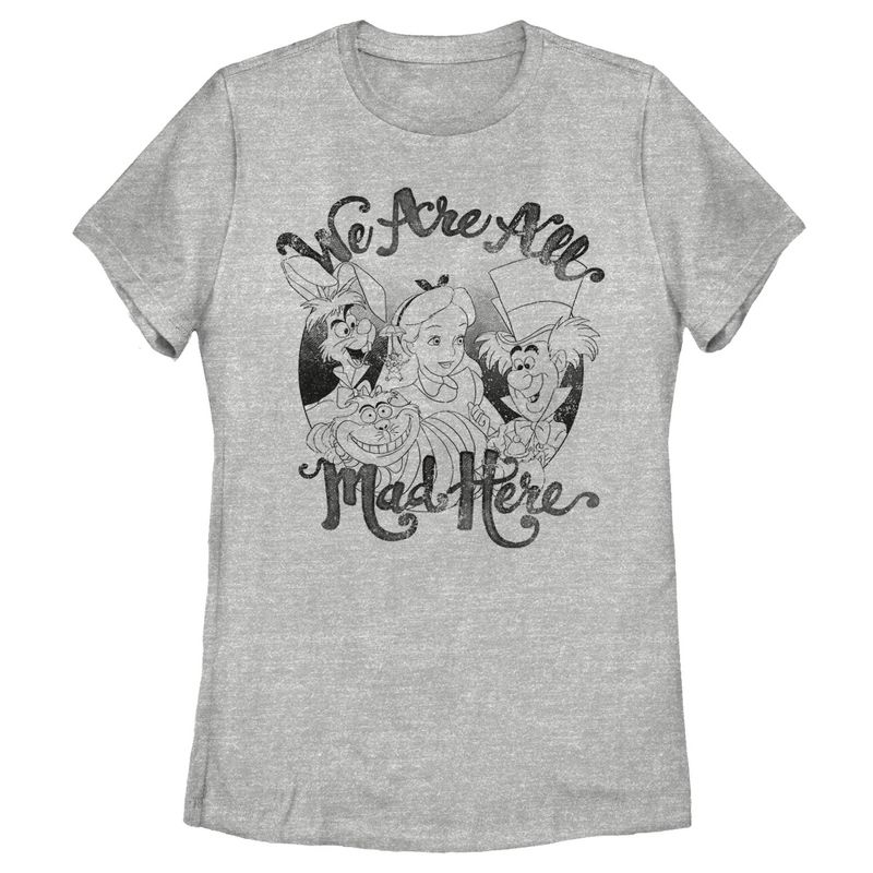Women's Alice in Wonderland We Are All Mad Here T-Shirt, 1 of 5