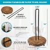 Enlea Modern Farmhouse Paper Towel Holders for Kitchen, Vintage Wire and Wood Countertop Paper Towel Holder - 3 of 4