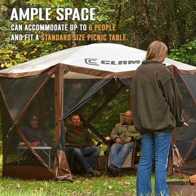 Brown Fiberglass Pop-Up Outdoor Camping Gazebo Canopy Tent