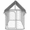 vidaXL Outdoor Dog Kennel with Fire-Resistant UV Protected Roof - Galvanized Steel Construction, 157.5"x39.4"x59.1", Lockable Latch System - Silver - 3 of 4