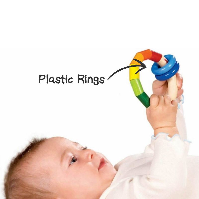 HABA Kringelring Wooden Baby Rattle Clutching Toy & Teether (Made in Germany), 3 of 8