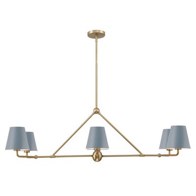 Crystorama Lighting Xavier 6 - Light Chandelier In Vibrant Gold/blue ...