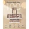 ANAH Large Capacity Jewelry Box with Mirror, Jewelry Organizer PU Surface with Stitching, Cloud White - 3 of 4