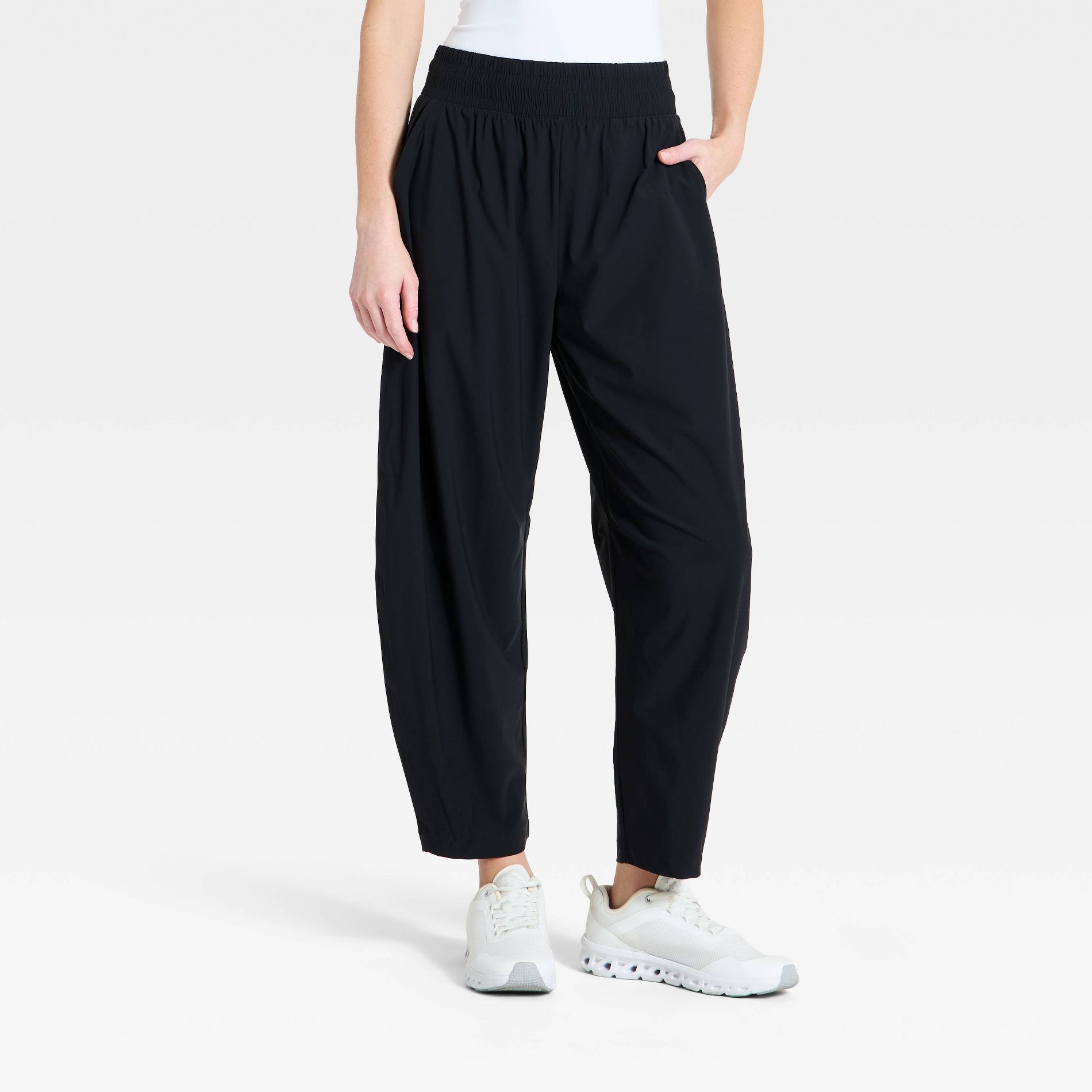 Women's High-Rise Woven Barrel Leg Pants - All In Motion™