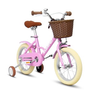14Inch/16Inch Kids Bike For 2-4 Years Old Toddlers Kids, Single Speed Steel Commuter Bike With Woven Basket And Removable Training Wheels For Kids - 1 of 4