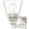 Regency Hill Mencino Modern Wall Light Satin Nickel Hardwire 12 3/4" 2-Light Fixture Clear Glass Shade for Bedroom Bathroom Vanity Living Room Hallway - 3 of 4