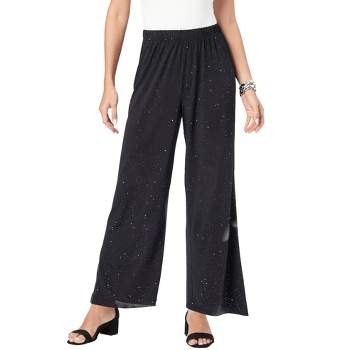 Roaman's Women's Plus Size Linen Wide-leg Pant - 28 W, White : Target