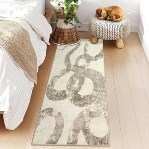 Washable Area Rug, Non-Slip, Low Pile, Ultra Thin, Abstract Snake Print for Living Room, Bedroom, Dining Room, Office. - 1 of 4
