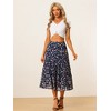 INSPIRE CHIC Women's Floral Elastic Waist Tiered Ruffle Boho Midi Skirts - 3 of 4