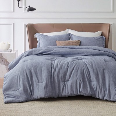 Bedsure | 2/3 Pcs Comforter Set Solid Cationic Dyeing Soft & Cozy Bedding Set