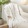 Saro Lifestyle Boho Chic Tufted Throw with Tassels, White, 50"x60" - image 3 of 3