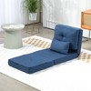 NicBex Convertible Sleeper Chair,Modern Folding Sofa Bed with Metal Frame,Modern Couches with Pillows  for Living Room,Dark Blue - 2 of 4