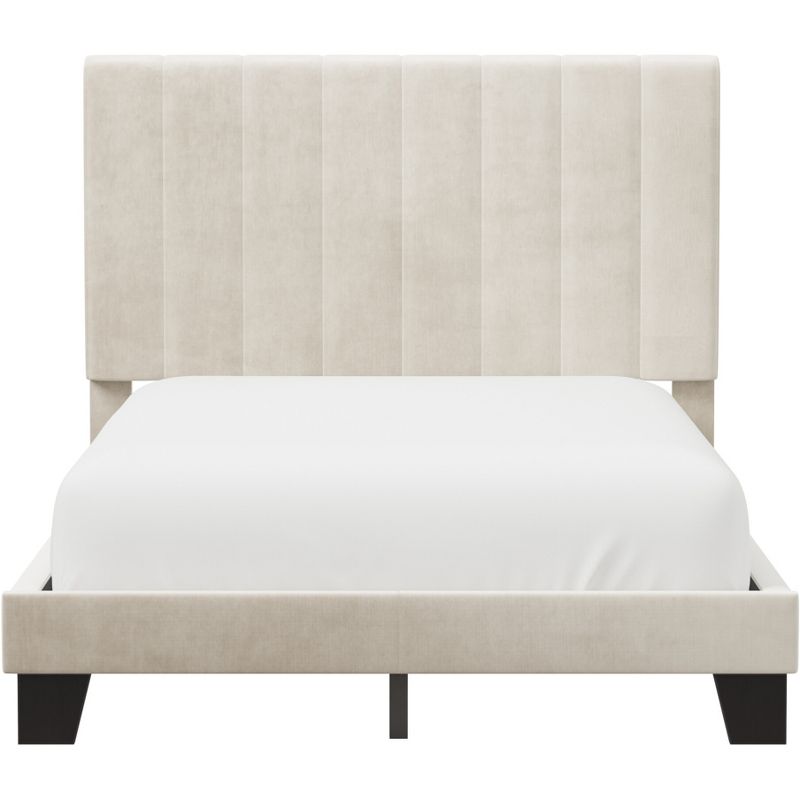 Full Crestone Upholstered Adjustable Height Platform Bed Cream - Hillsdale Furniture, 4 of 14
