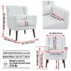 Runesay Chenille Accent Chairs with Pillow, Solid Wood Leg - 3 of 4