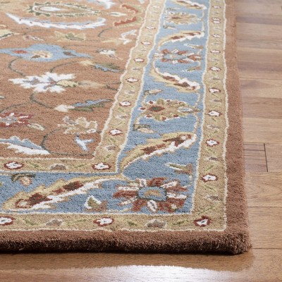 Elegant Heritage Blue Wool 9' x 12' Hand-Tufted Area Rug