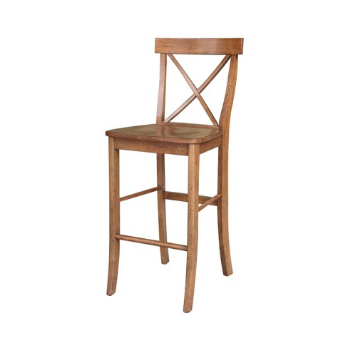 Oak bar stool on sale with backrest