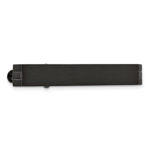 Black Bow Jewelry Black Plated Stainless Steel Brushed Tie Bar Clip, 7 x 50mm - 1 of 4
