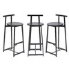 Kumasinova 3-Peice Counter Height Bar Stools with Steel Base, Counter Stools with Backrest & Footrest, Armless Dining Chairs, Counter Height Stools - 4 of 4
