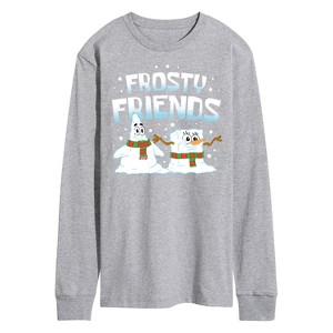 Men's - SpongeBob SquarePants - Frosty Friends Long Sleeve Graphic T-Shirt - 1 of 4