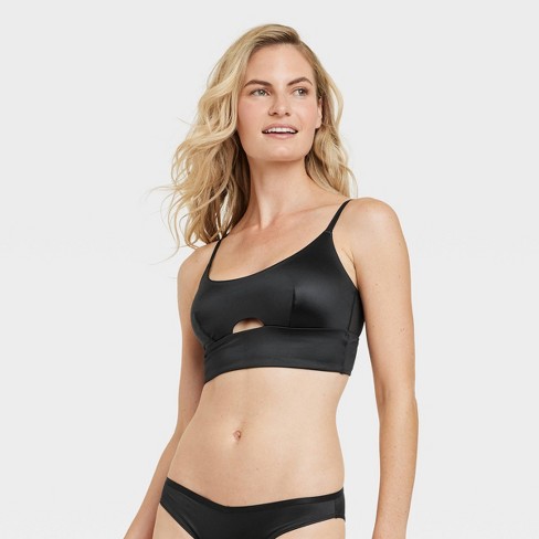 Women's Satin Keyhole Bralette - Auden™ Black M : Target