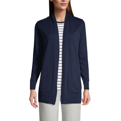 Lands' End Women's Long Sleeve Open Long Cardigan Sweater