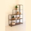 Stair Step Wood and Metal Shelf Unit – 76" Tall Display by Kalalou - 2 of 4