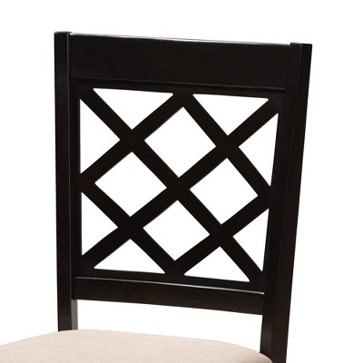 Lexi Beige Fabric and Dark Brown Wood 5-Piece Dining Set
