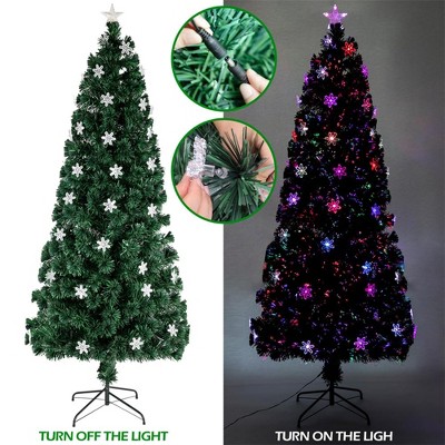 1 Piece 6FT PVC Christmas Tree – Fiber Optic Design, Holiday Decoration with Less Lights