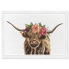 19" x 13" Highland Floral Cow Floral and Botanical Framed Wall Art Gray - Olivia's Easel - 3 of 4