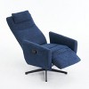 Linen Fabric 360 Swivel Chair, Handle Glider Recliner Nursery Chair With Adjustable Back And Footrest, Swivel Chairs Accent-Cuddlewood - 3 of 4