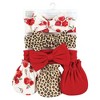 Hudson Baby Infant Girl Cotton Headband and Scratch Mitten Set, Rose Leopard, 0-6 Months - 2 of 4