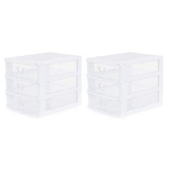 Gracious Living Clear Mini 3 Drawer Desk and Office Organizer for Storing Cosmetics, Arts, Crafts, and Stationery Items