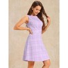 INSPIRE CHIC Women's Plaid Sleeveless Fit A-Line Houndstooth Work Mini Dress - 2 of 4