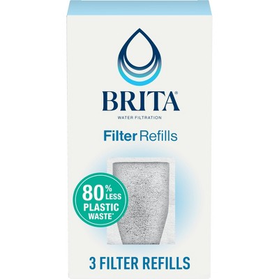 Brita Refillable Replacement Water Filters for Brita Water Pitchers and Dispensers - 3ct: Filters Chlorine, Cadmium, Mercury
