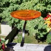 Achla Designs 13.75" Reflective Crackle Glass Birdbath Bowl with Rail Mount Bracket Mandarin Orange: Weather-Resistant, Deck-Mounted - 2 of 4